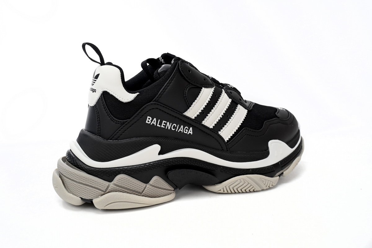 Pkstockx Adidas x Balenciaga Triple S Black And White Bars 712764 W2ZB2 1090 - Image 3