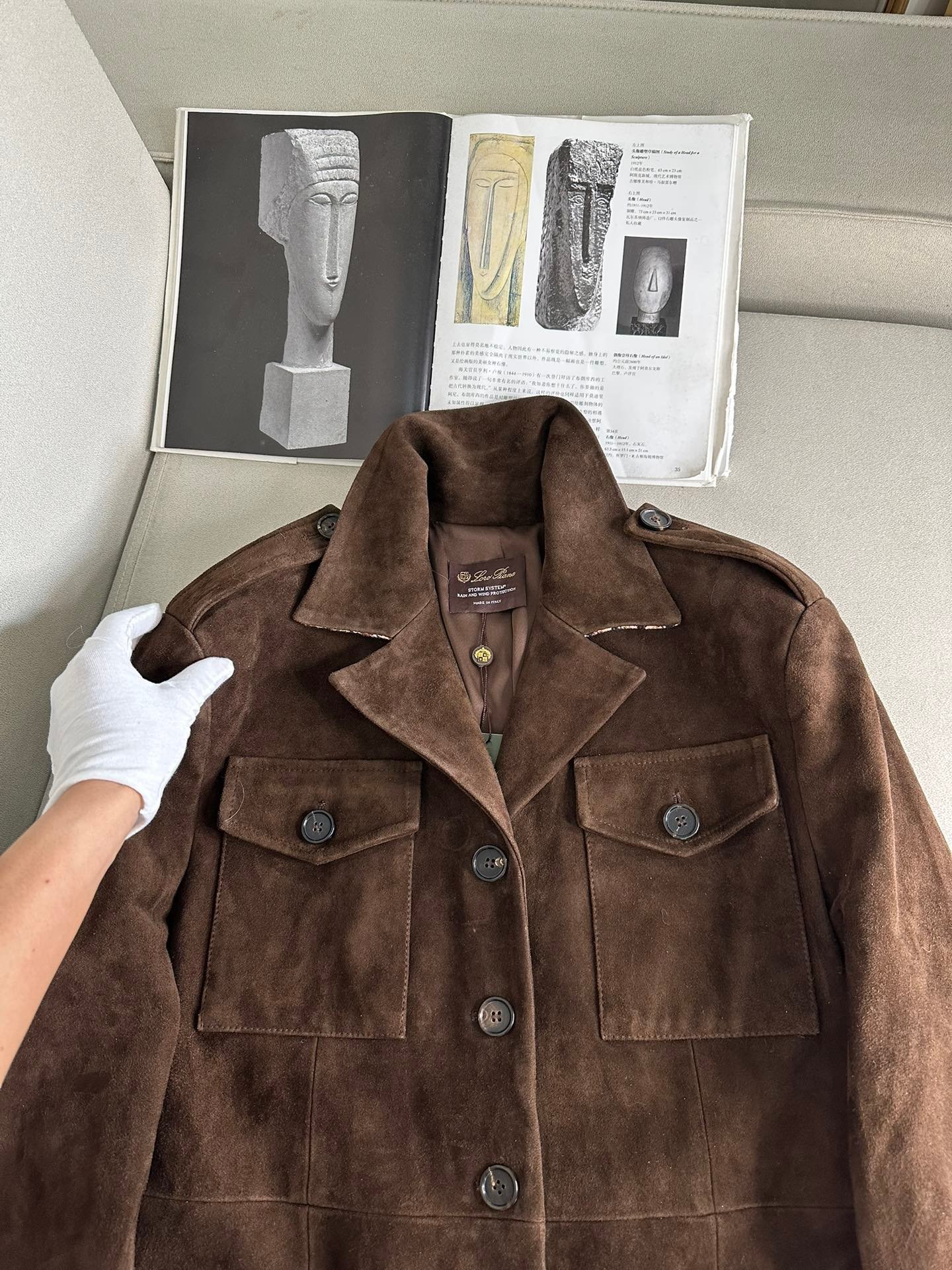 Loro piana Goat suede leather D80109 - Image 7