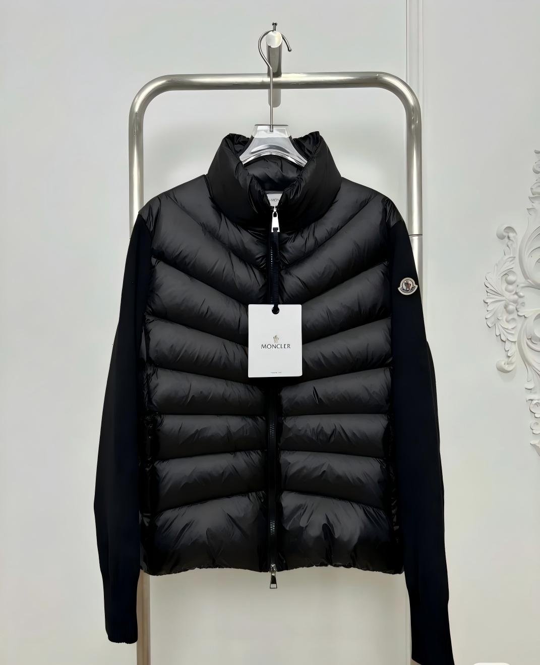 Nordstrom Moncler Quilted Nylon & Wool Knit Cardigan D80219 - Image 7