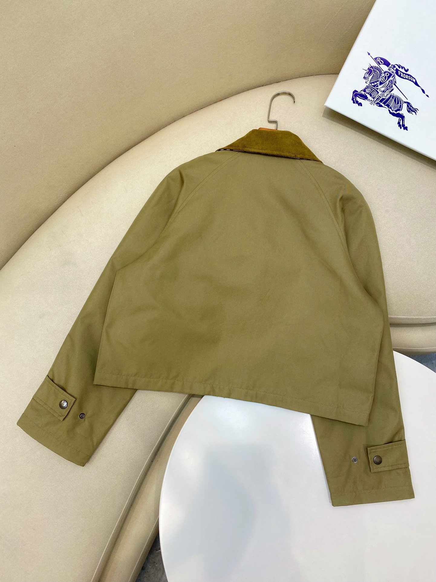 BURBERRY Corduroy-trimmed cotton-twill jacket D82303 - Image 8