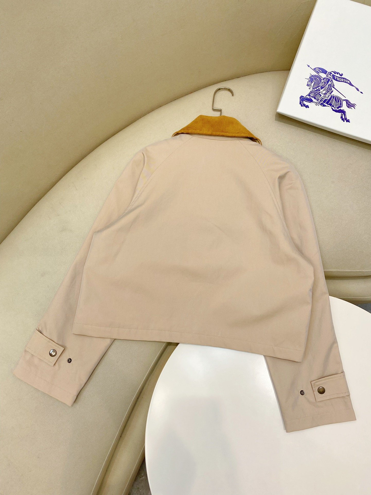 BURBERRY Corduroy-trimmed cotton-twill jacket D82303 - Image 4