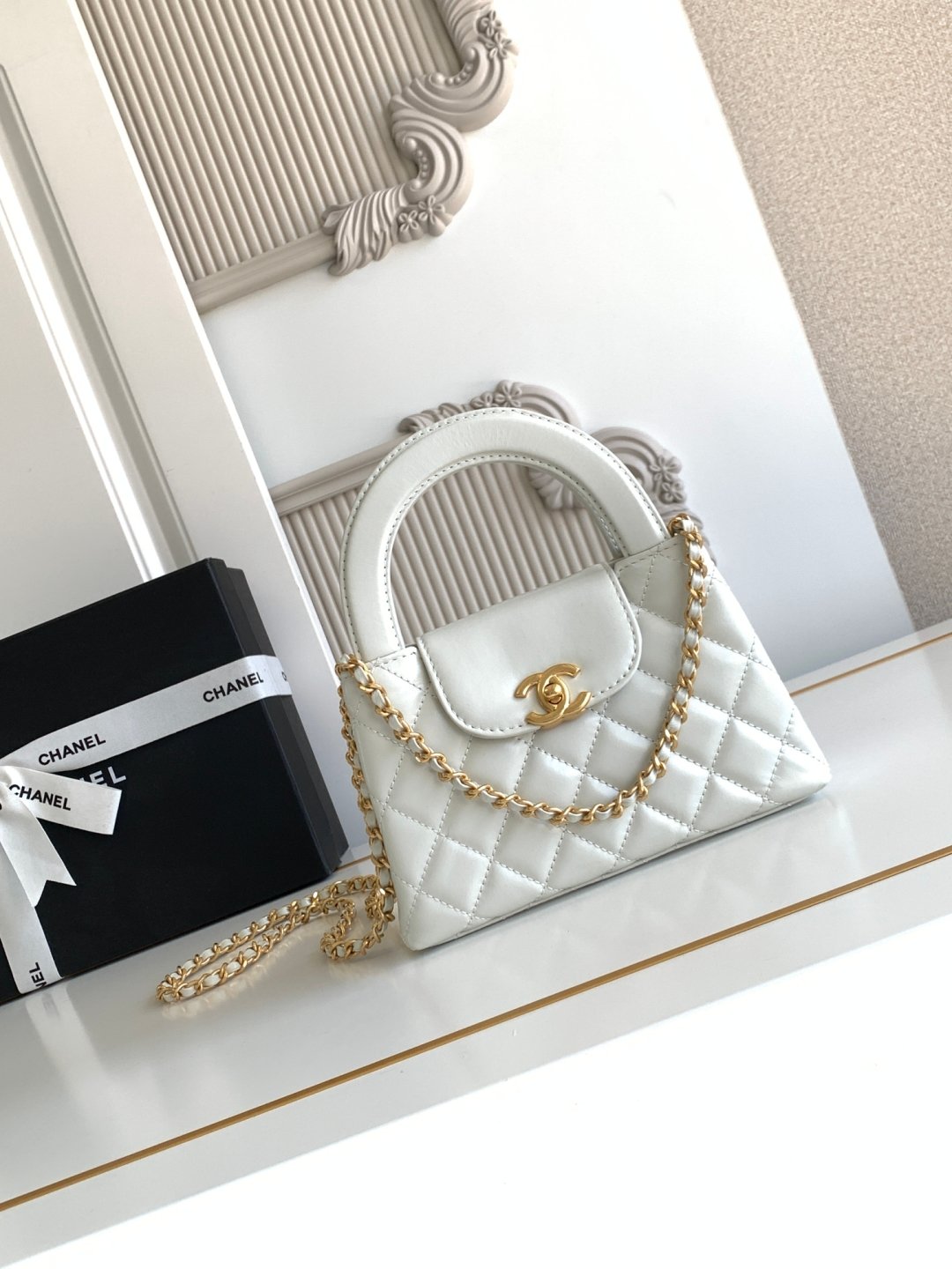 Mirror Chanel Kelly Mini Shopping Bag mirror quality full set of package D82901 - Image 5