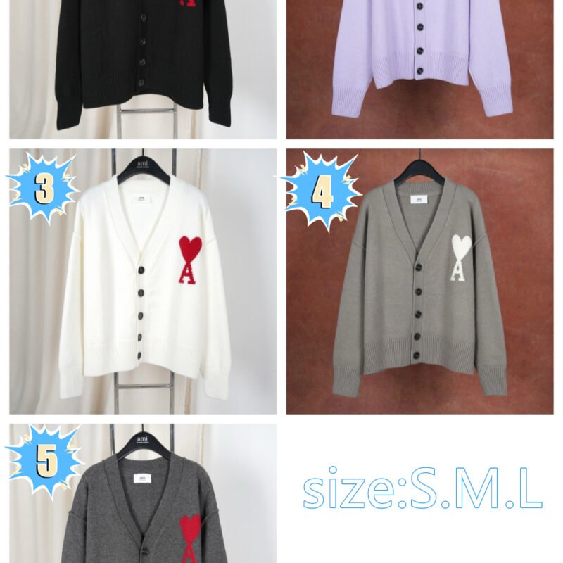 Ami wool 5-button cardigan knitted coat D92507