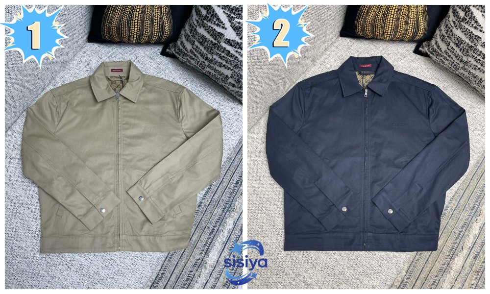 GUCCI solid-color round-neck zipper long-sleeve jacket 91604