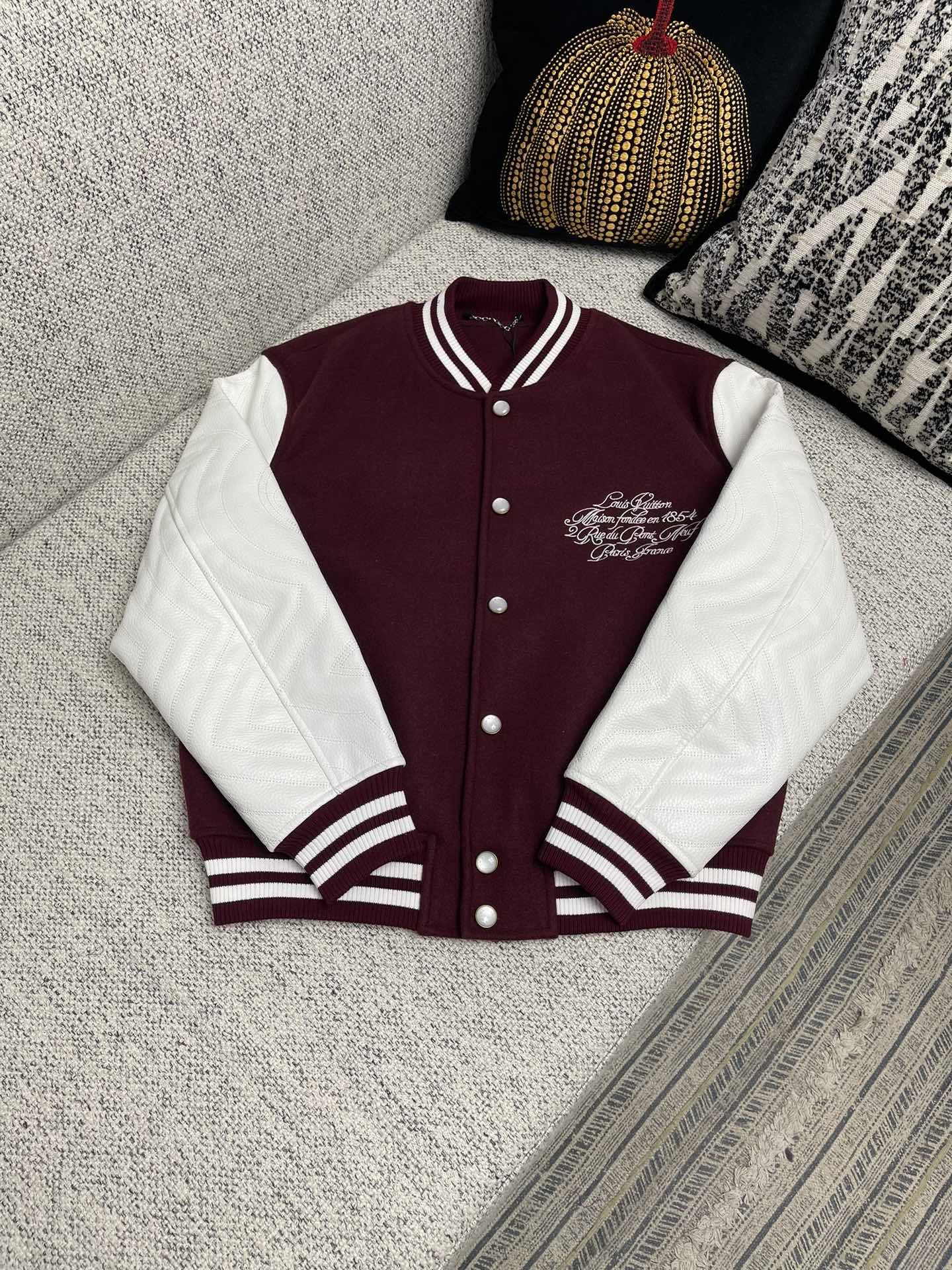 Louis Vuitton Embroidered Calfskin Varsity Jacket 90402