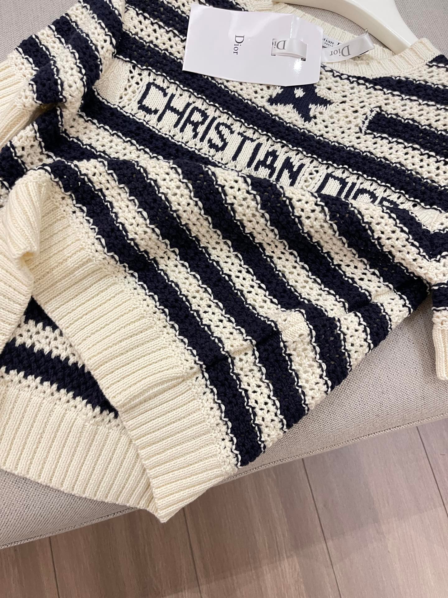 Dior Christian Dior Striped Logo Knit T-Shirt D90601 - Image 5