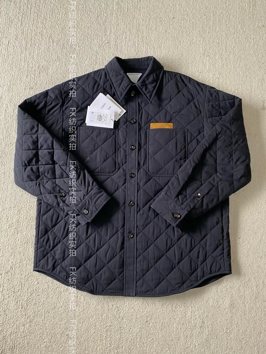 Bottega Veneta Striped checkered leather coat 91102 - Image 2