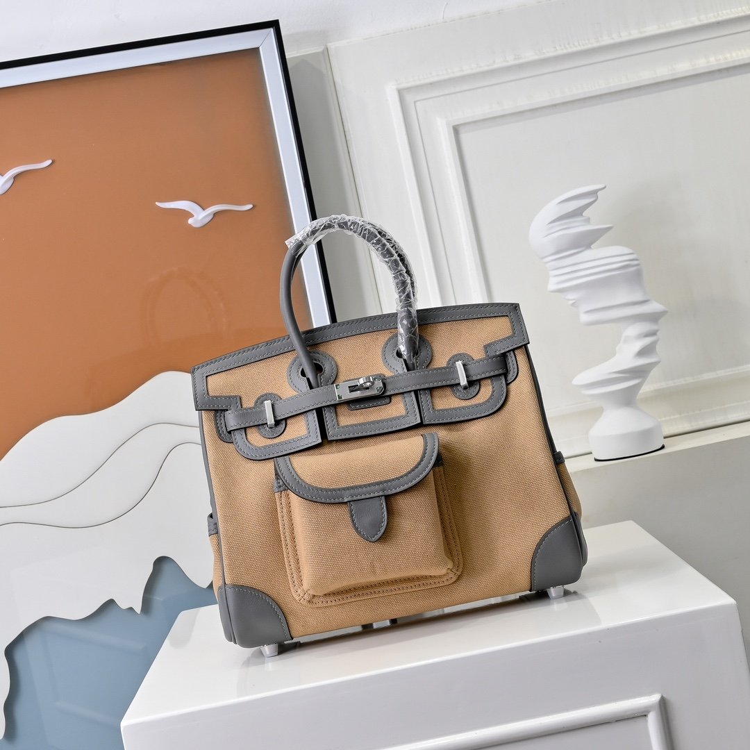 Hermès Birkin Cargo 25 Toile Goeland L92401 - Image 10