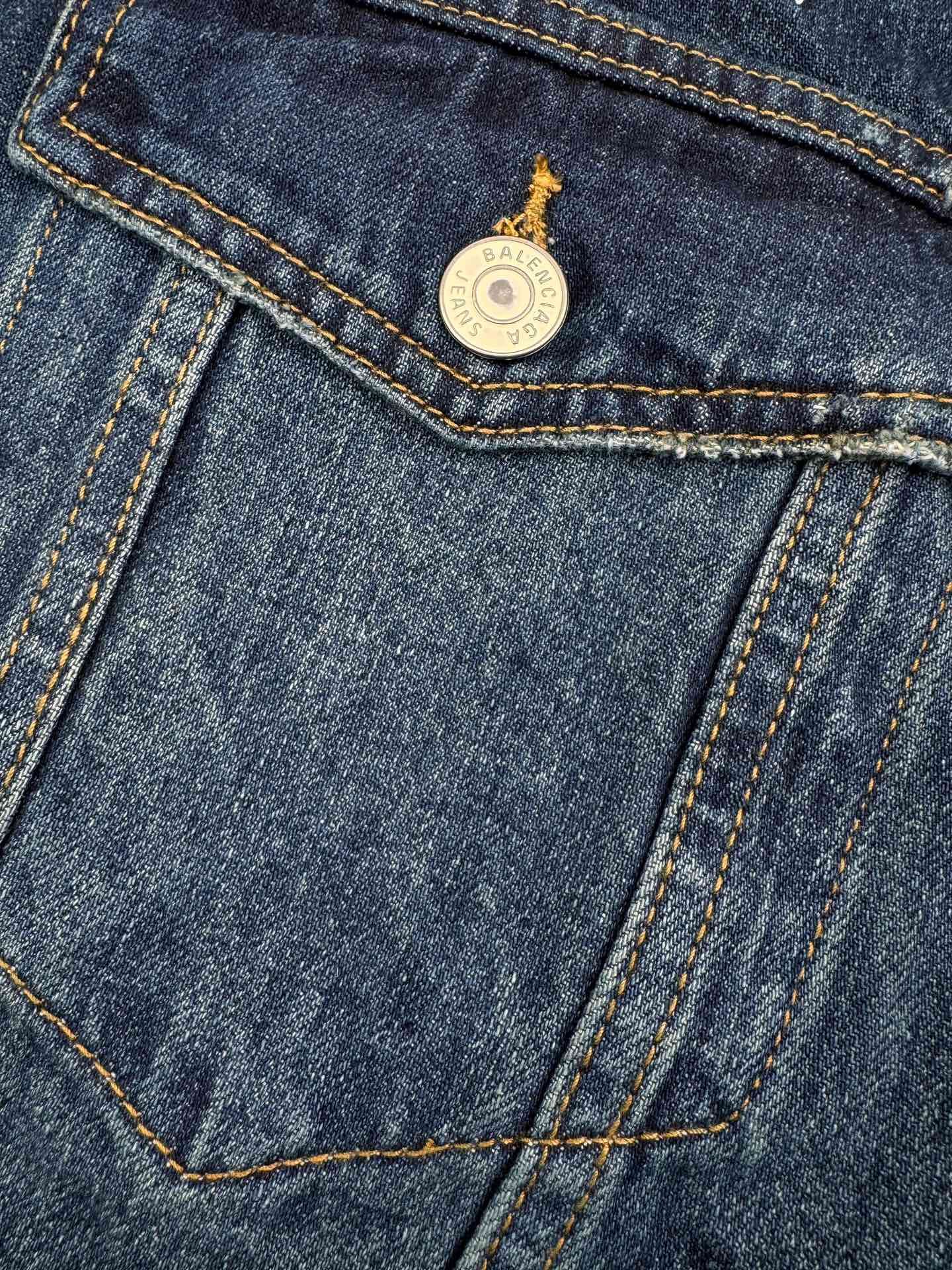 Balenciaga embroidered denim hooded coat 92603 - Image 6