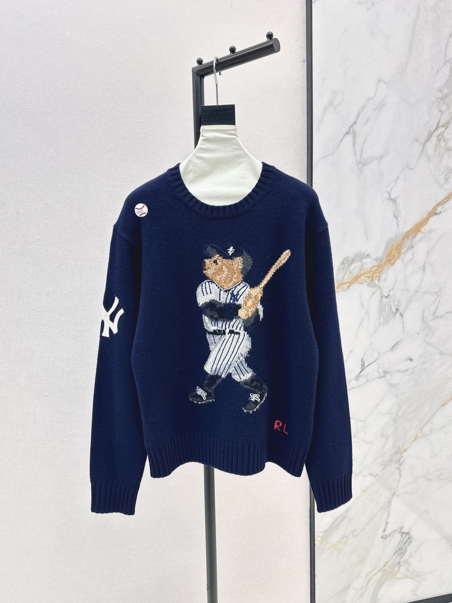 RL Baseball Bear Pullover Sweater D101803 - Image 3
