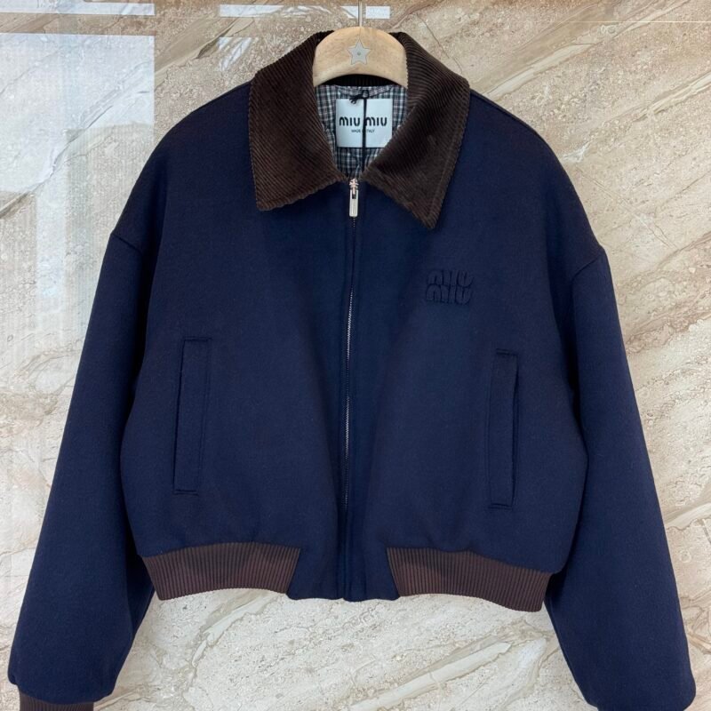 Miumiu corduroy collar wool cotton jacket D102303