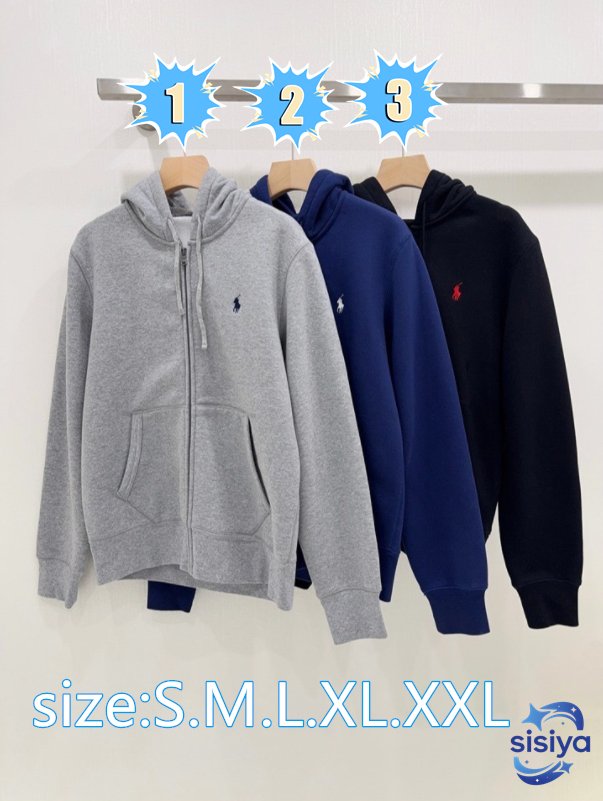 Polo fleece zip-up hoodie D100305