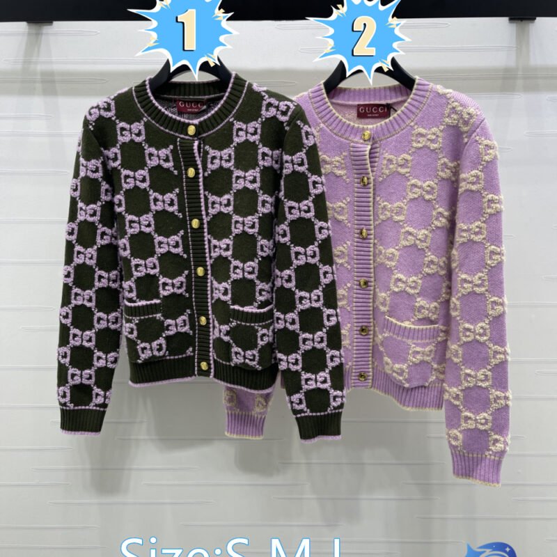 GUCCI jacquard round-neck knitted cardigan D101603