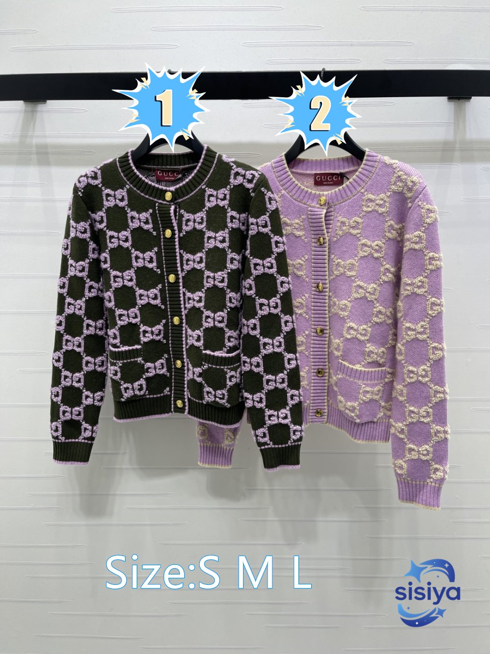 GUCCI jacquard round-neck knitted cardigan D101603