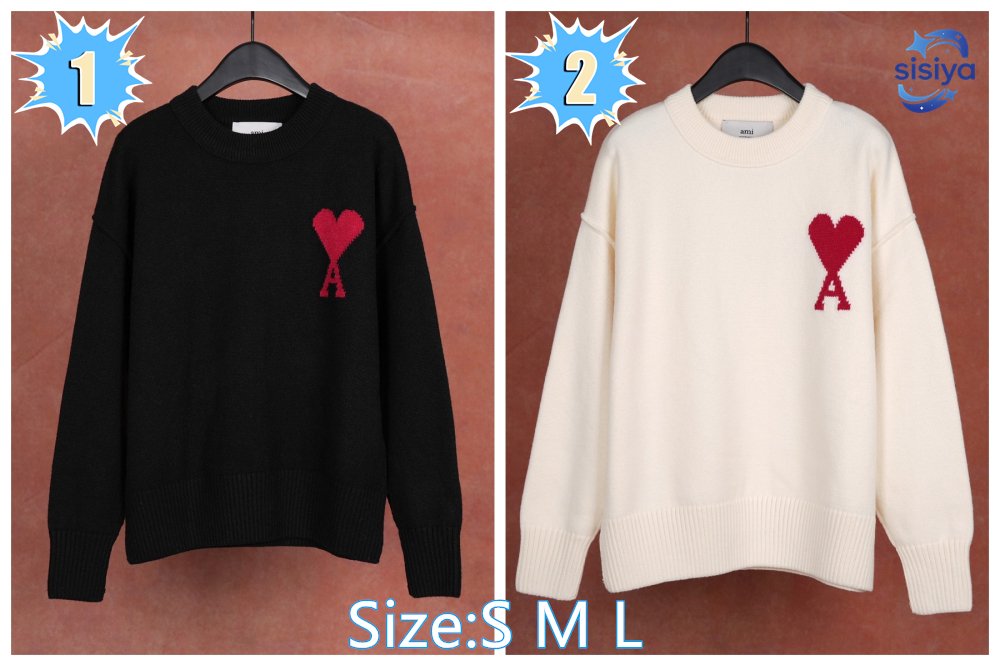 Ami round-neck pullover sweater D102904