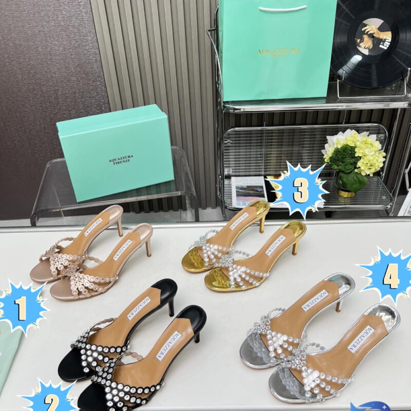 AQUAZZURA Beaded High Heels L100202