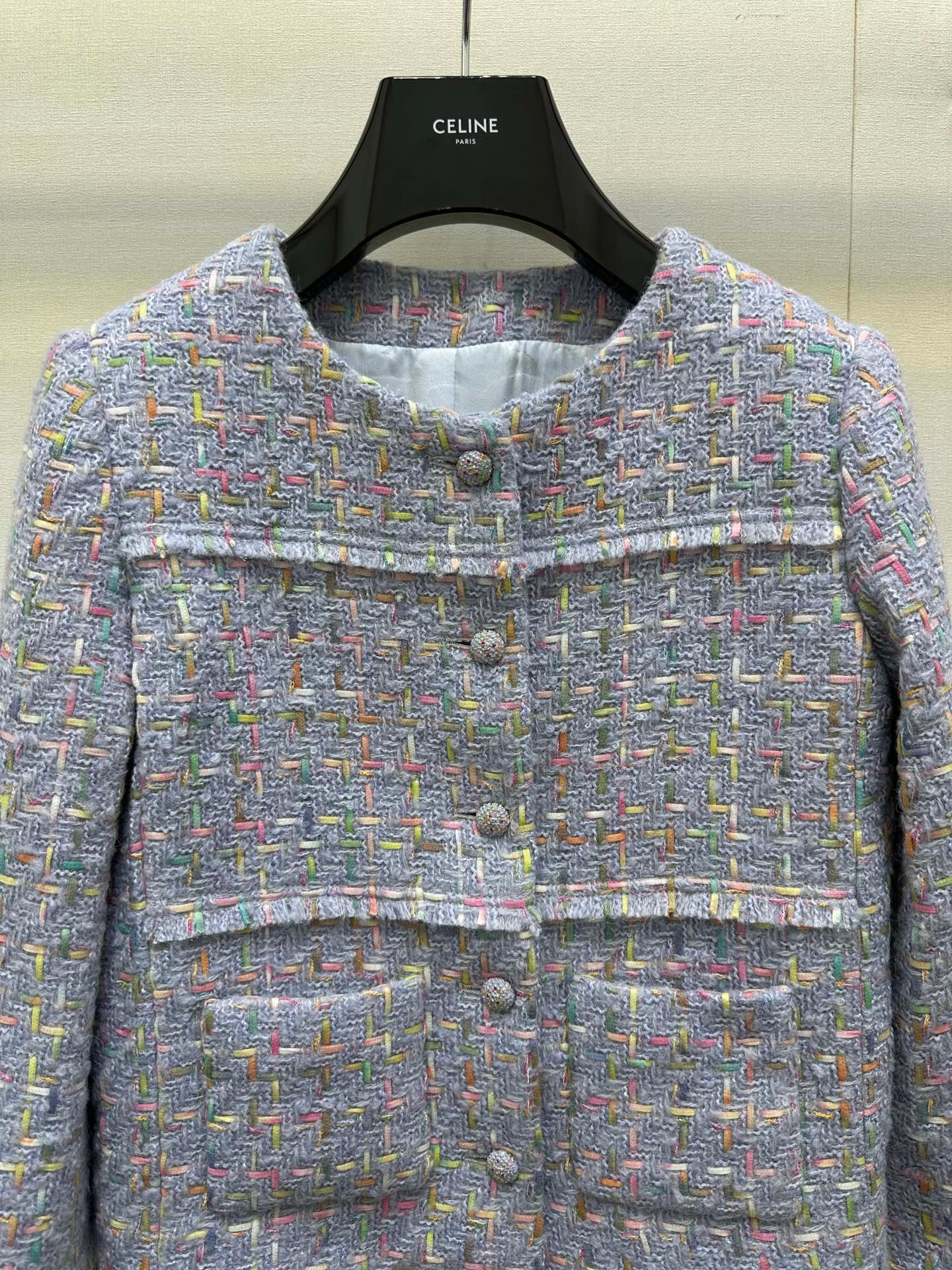 Chanel CC purple coarse wool jacke D100805 - Image 4