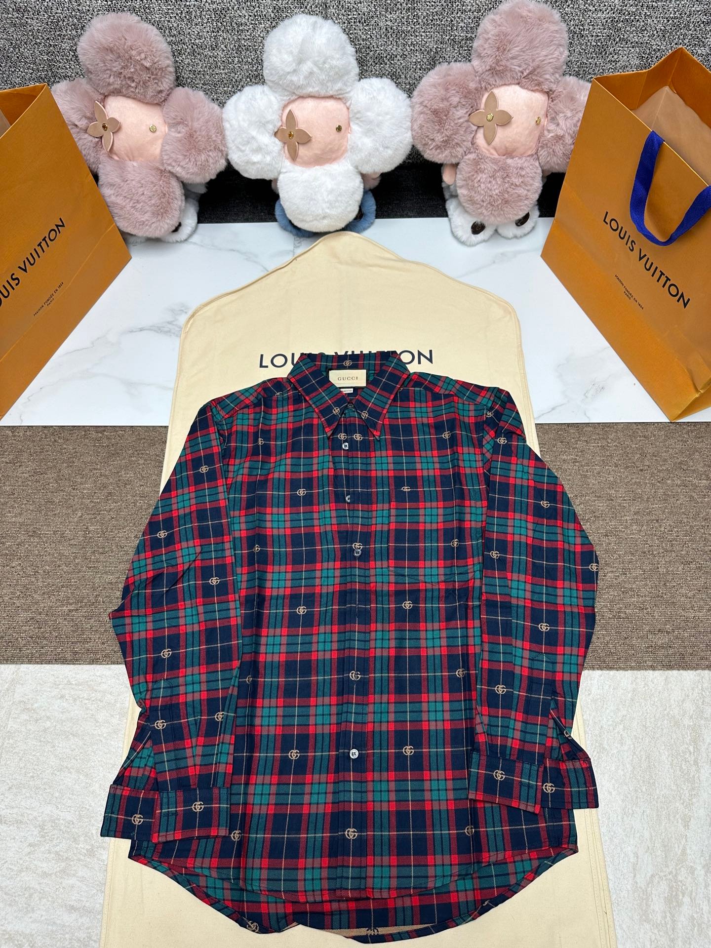 Gucci check-pattern cotton shirt 100902