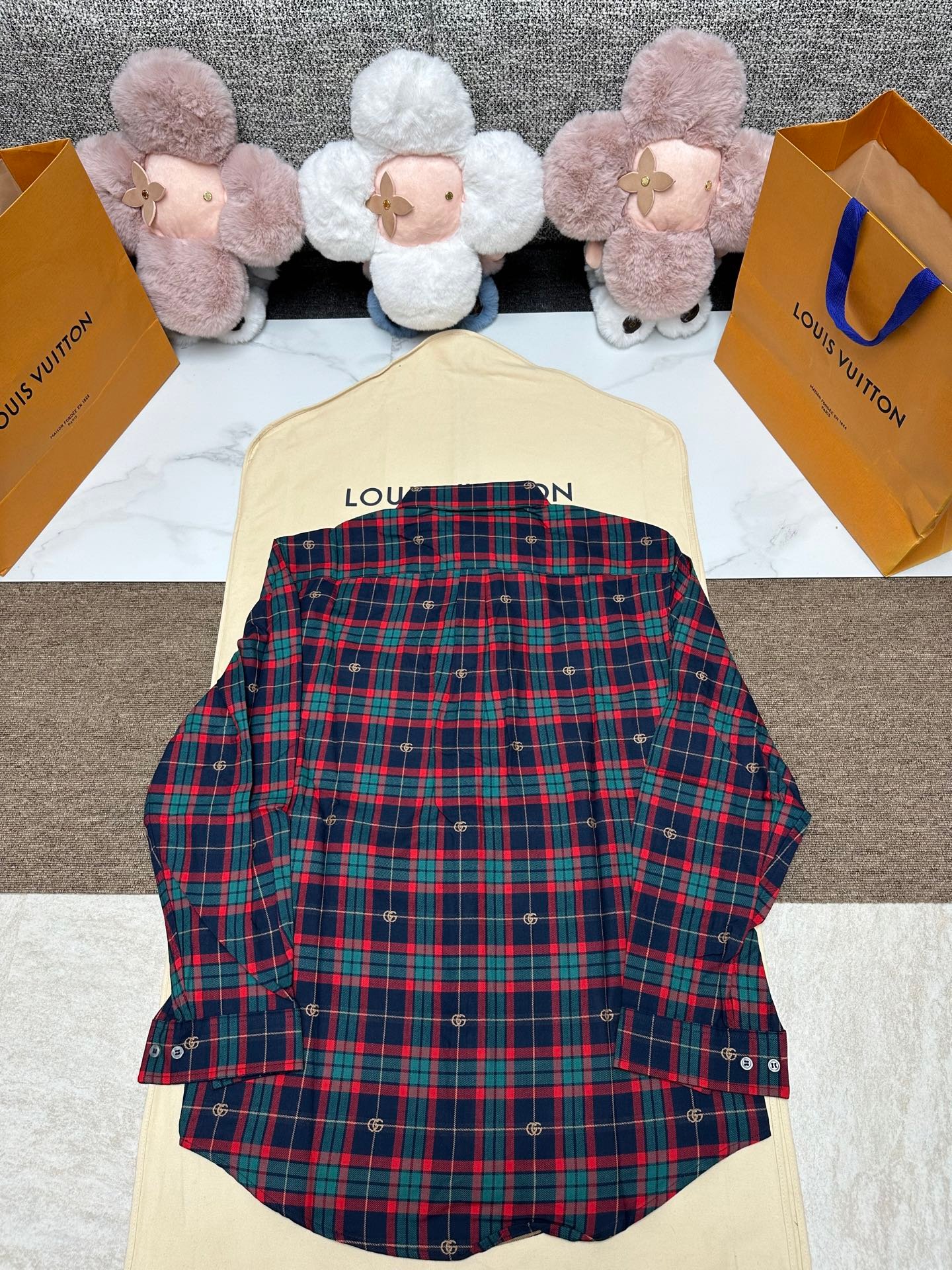 Gucci check-pattern cotton shirt 100902 - Image 3