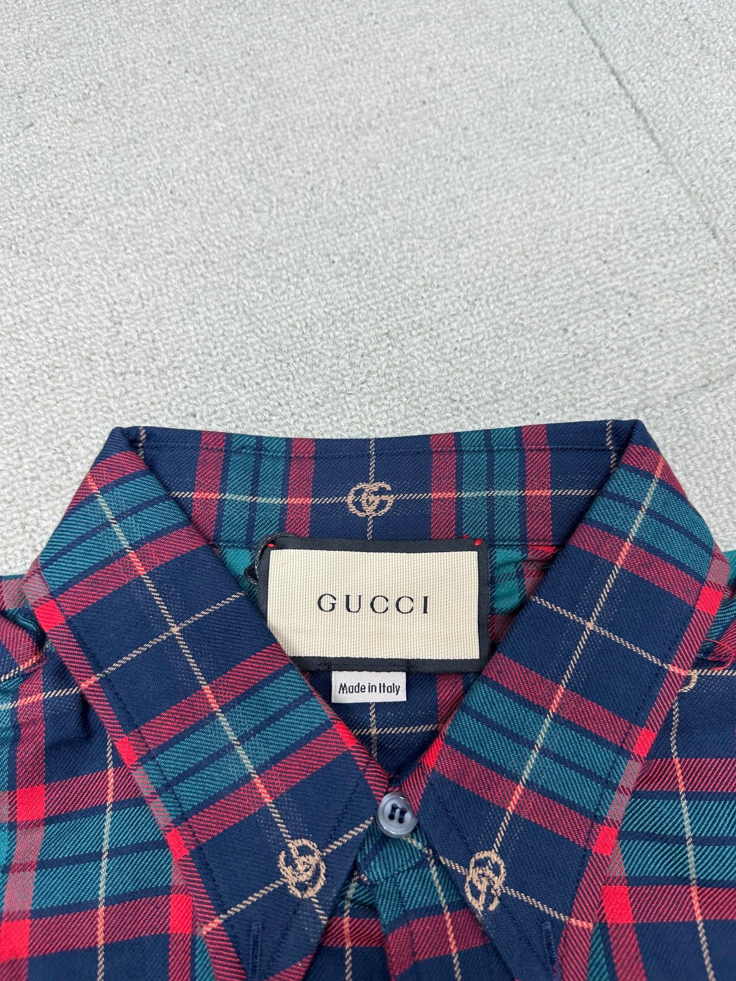 Gucci check-pattern cotton shirt 100902 - Image 4
