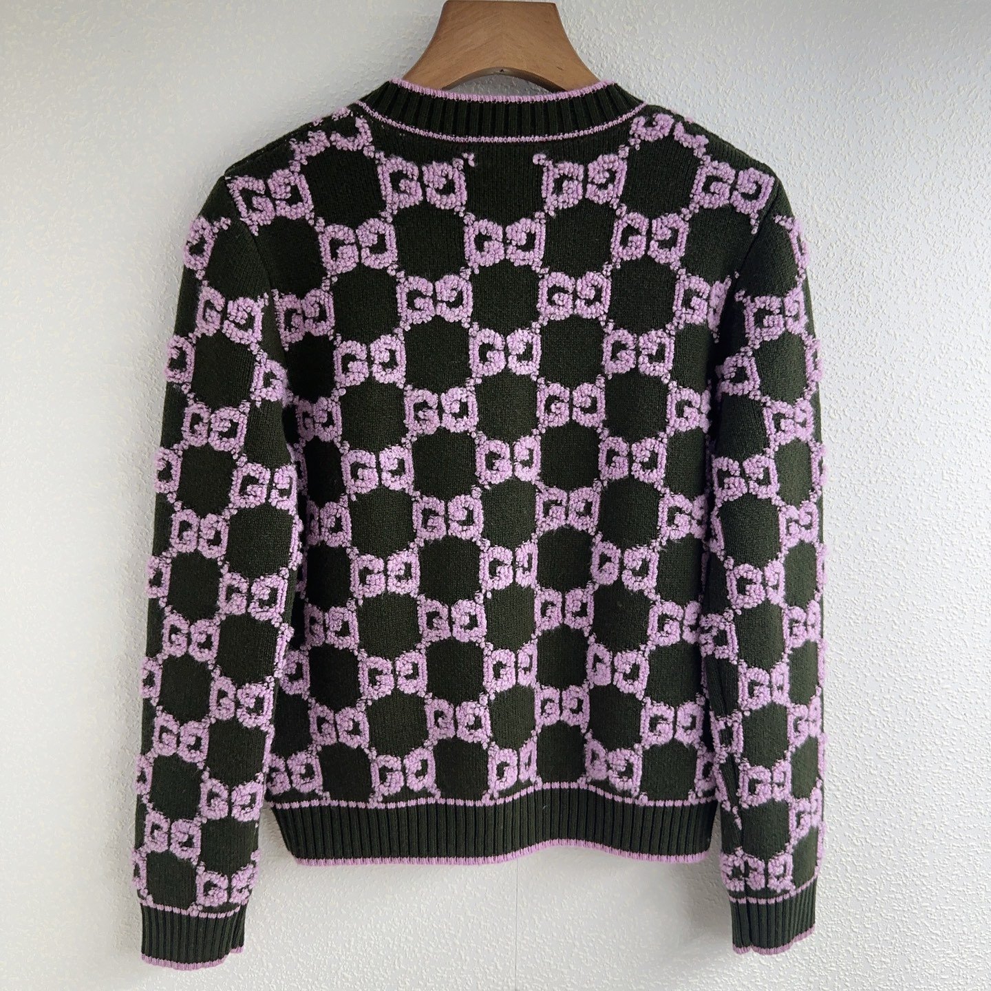 GUCCI jacquard round-neck knitted cardigan D101603 - Image 5