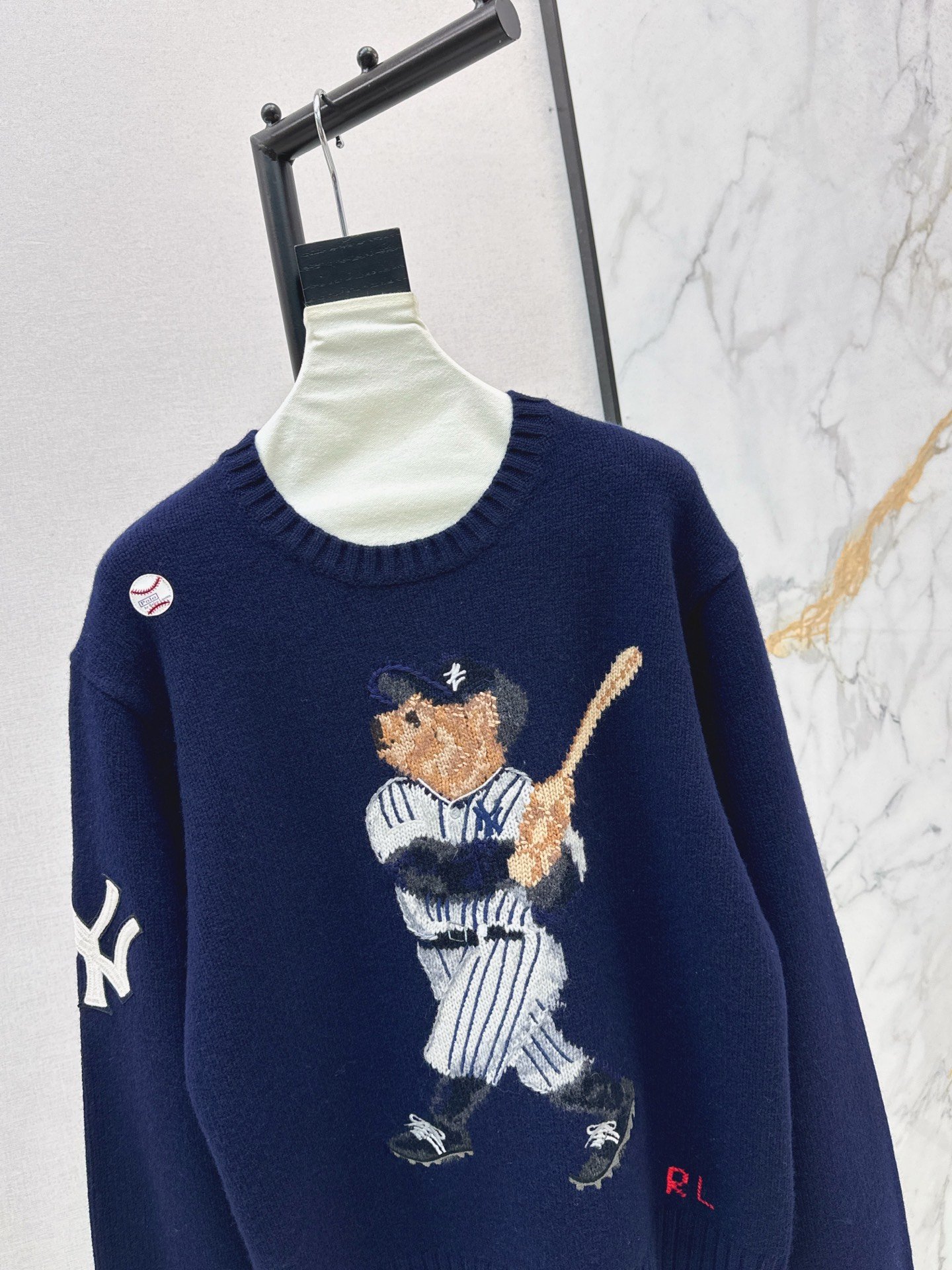 RL Baseball Bear Pullover Sweater D101803 - Image 6