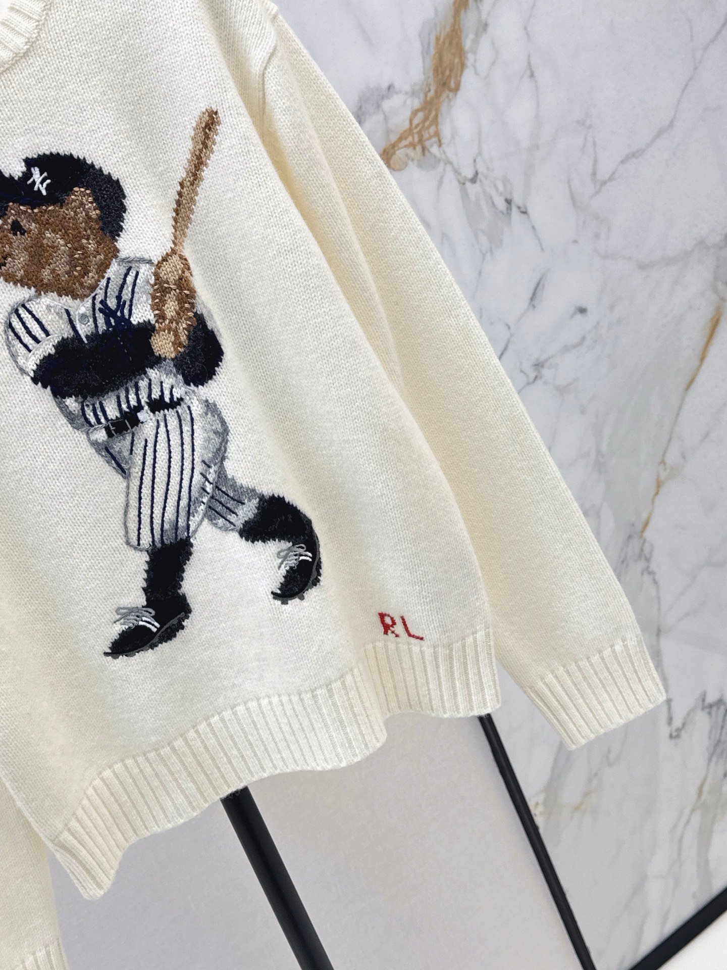 RL Baseball Bear Pullover Sweater D101803 - Image 5