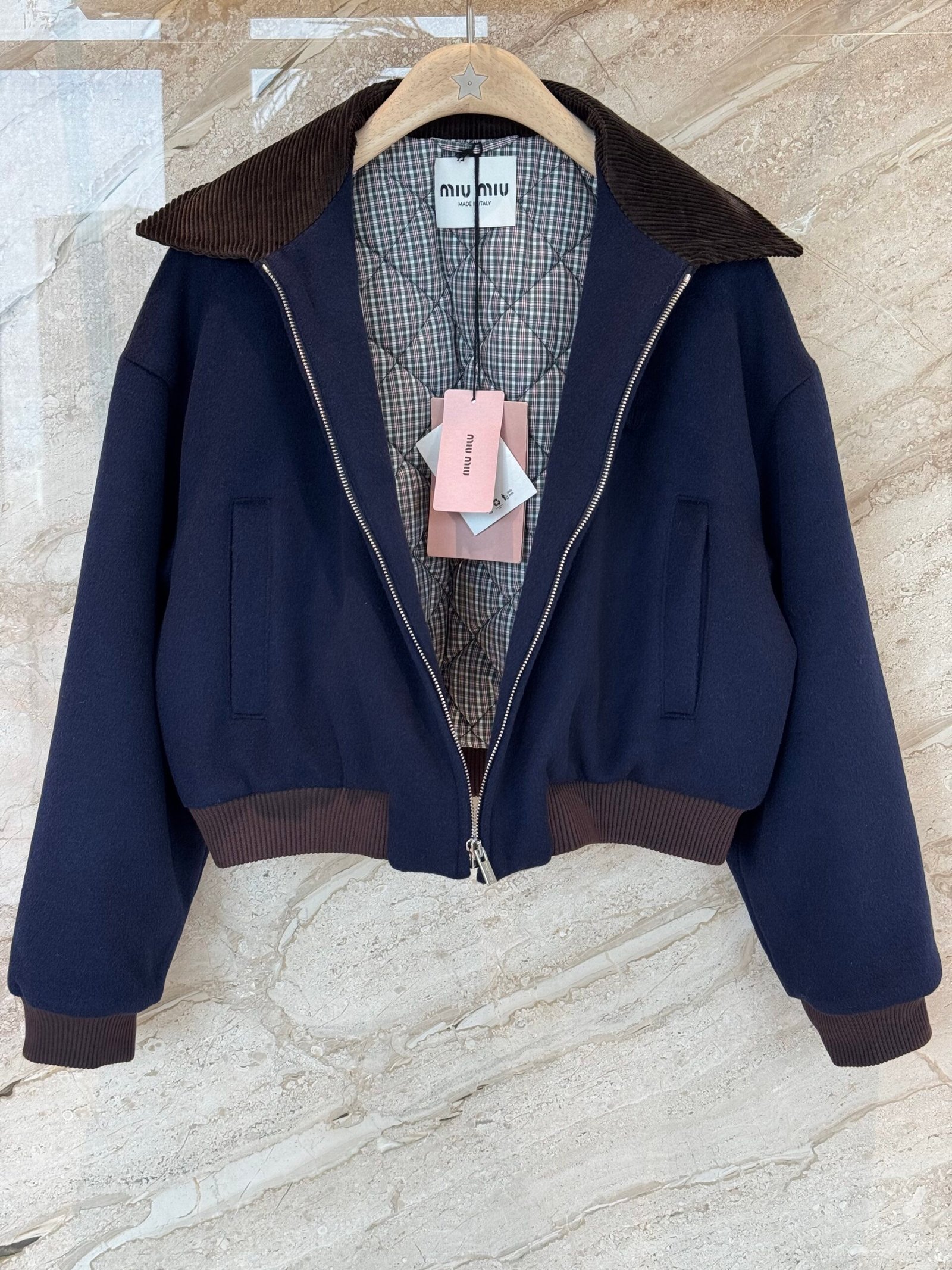 Miumiu corduroy collar wool cotton jacket D102303 - Image 4