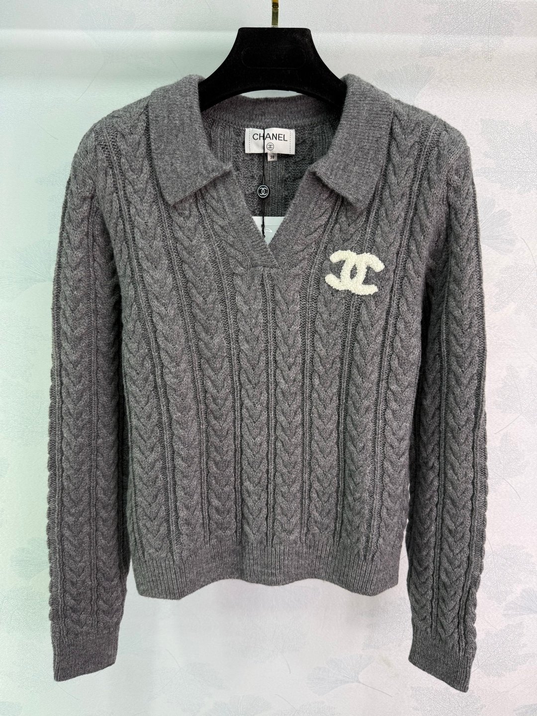Chanel cable-knit polo sweater. D102501 - Image 4