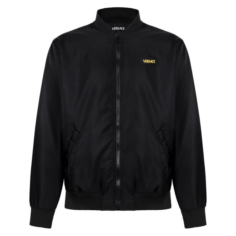 VERSACE Embroidered Medusa Head Portrait Zip-Up Long-Sleeve Shirt 110102