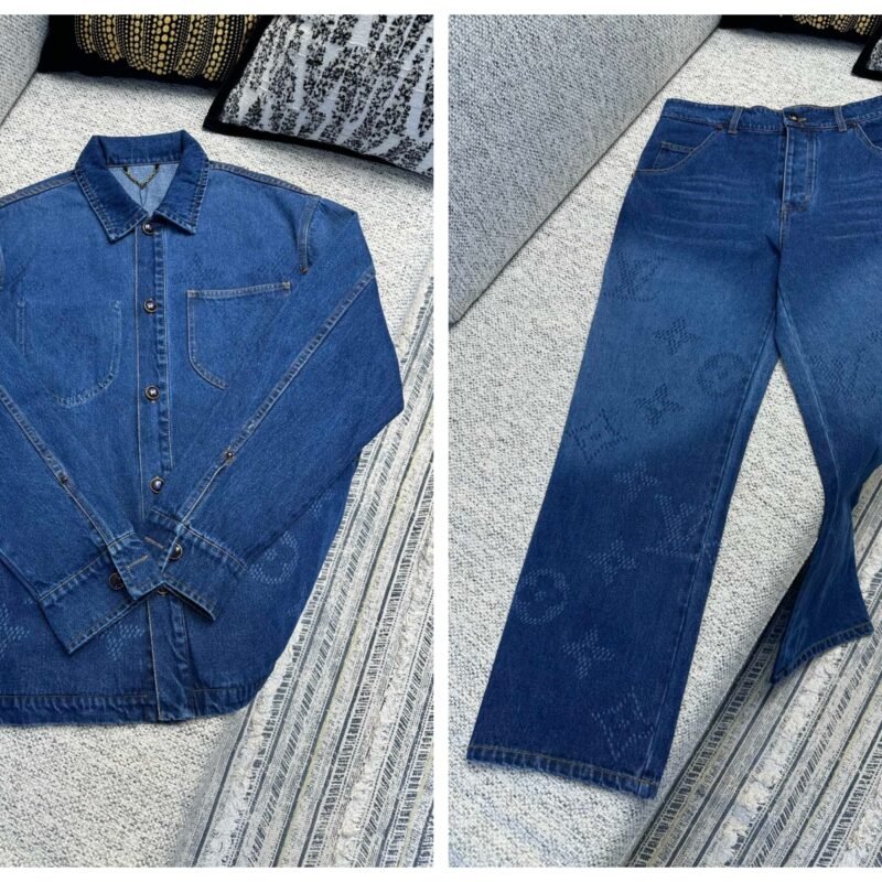 Louis Vuitton denim workwear jacket set 111807