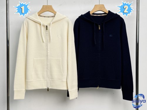 Burberry Knitted Zippered Hooded Sweater D112609