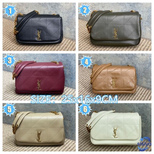 YSL Matte Glossy Metallic Shoulder Bag L110508