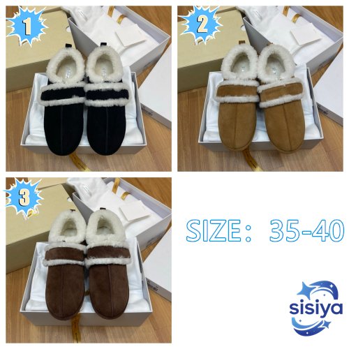 The Row suede plush slippers L110701