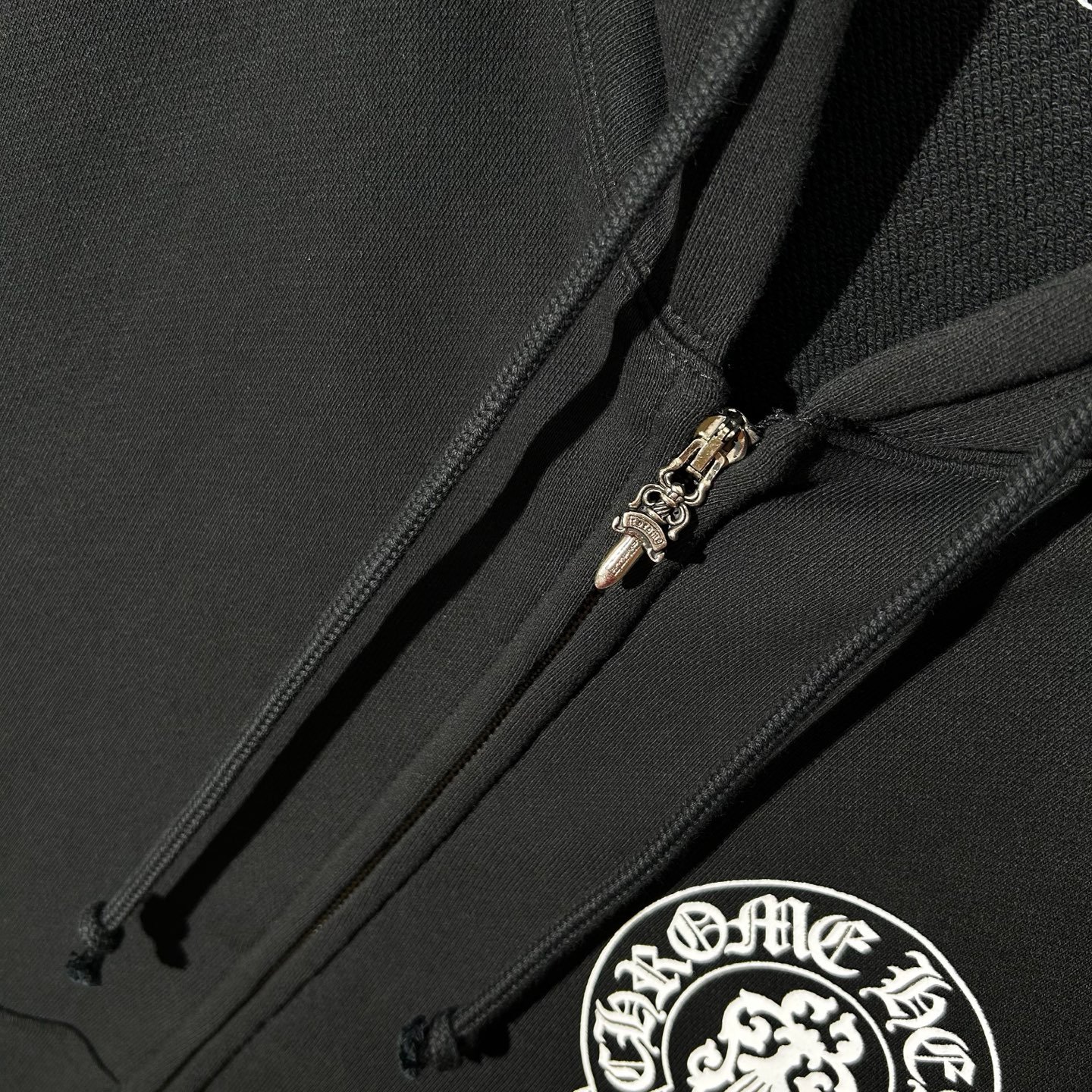 Chrome Hearts Totem Sanskrit Flag Print Zippered Drawstring Hooded Sweatshirt 110510 - Image 4