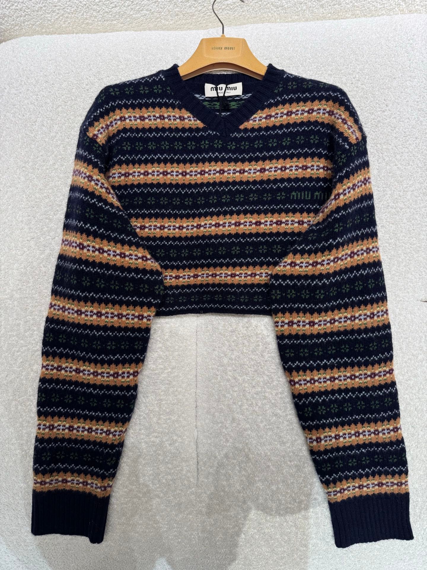 MiuMiu Scottish-style short-sleeved sweater D110707