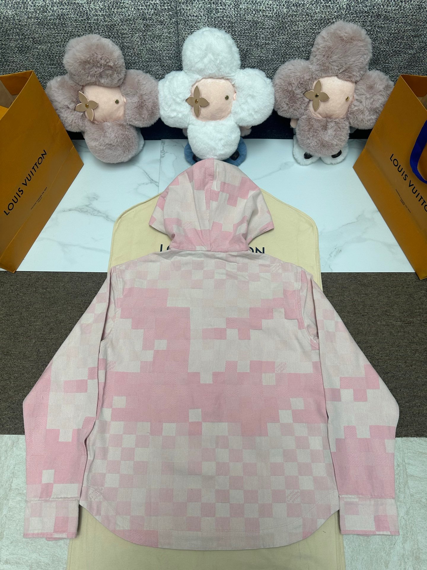 Louis Vuitton pink checkered pullover shirt 110803 - Image 10