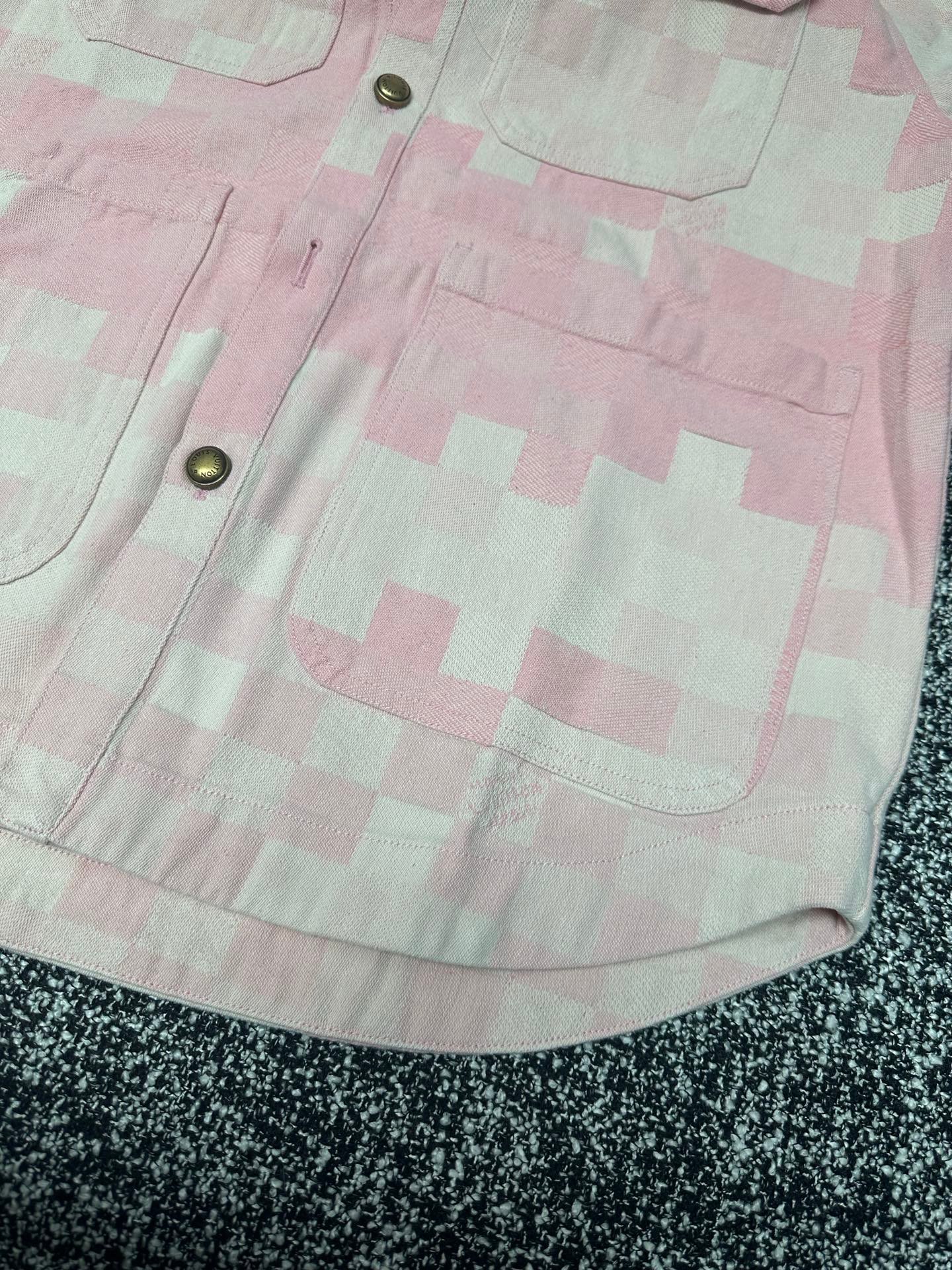 Louis Vuitton pink checkered pullover shirt 110803 - Image 6