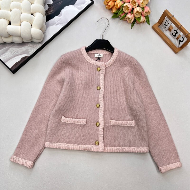 CELINE Metal Button Pockets Cardigan D111205