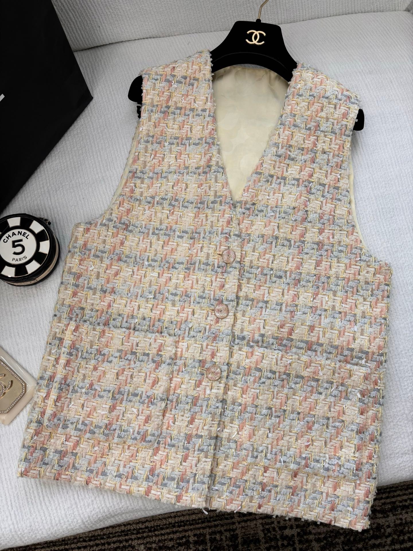 CHANEL Knitted Check Blazer D111208