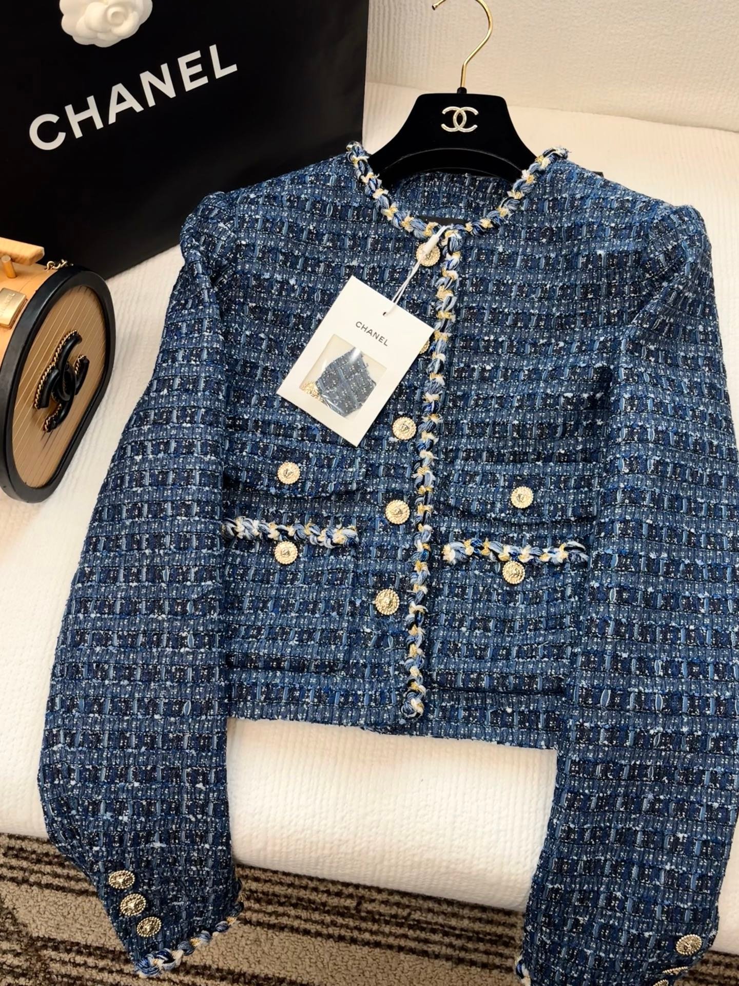 CHANEL Heavyweight Knitted Tweed Coat D111209