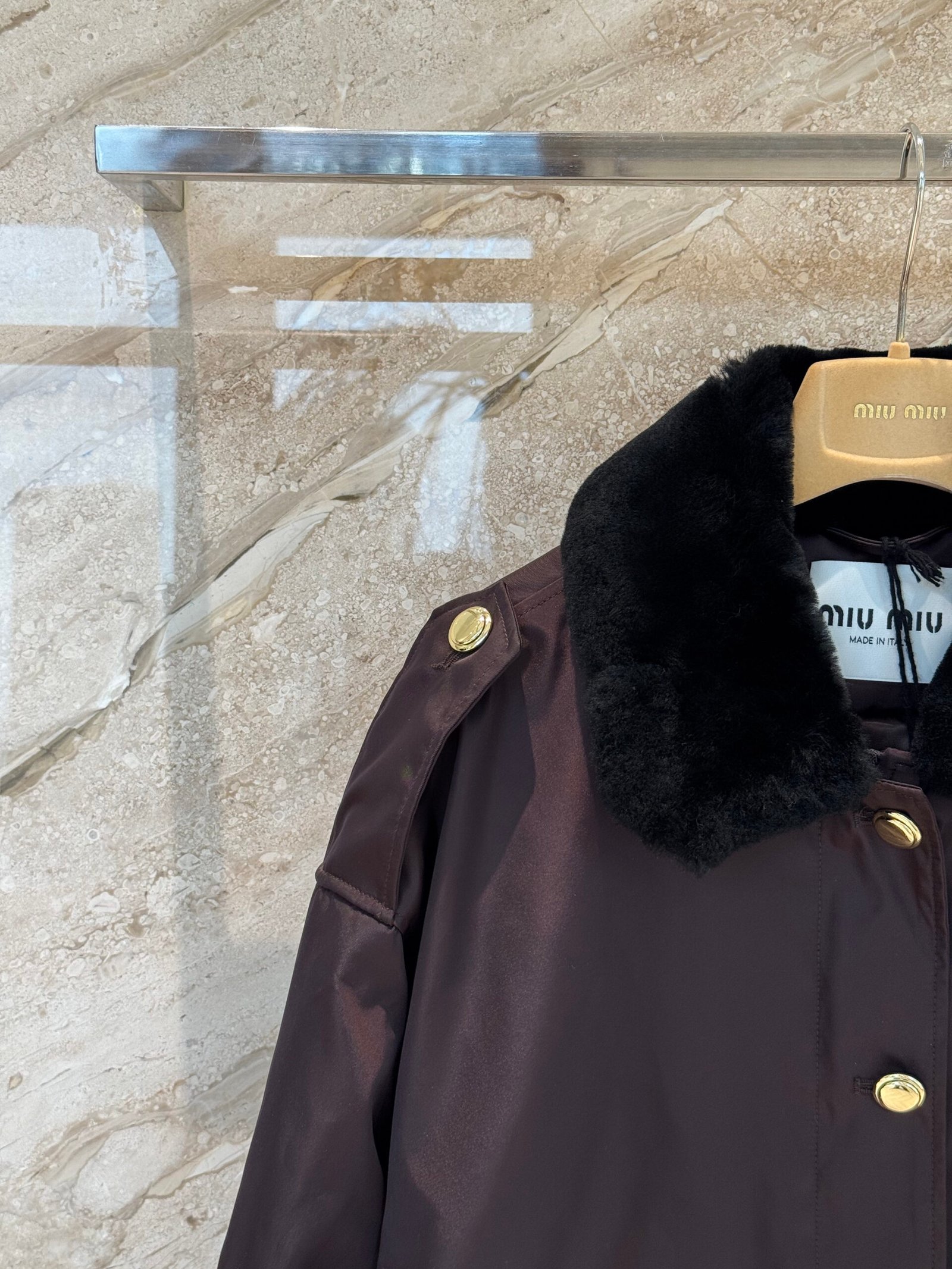 Miu Miu Coffee Technical Gazar Blouson Jacket D111310 - Image 6