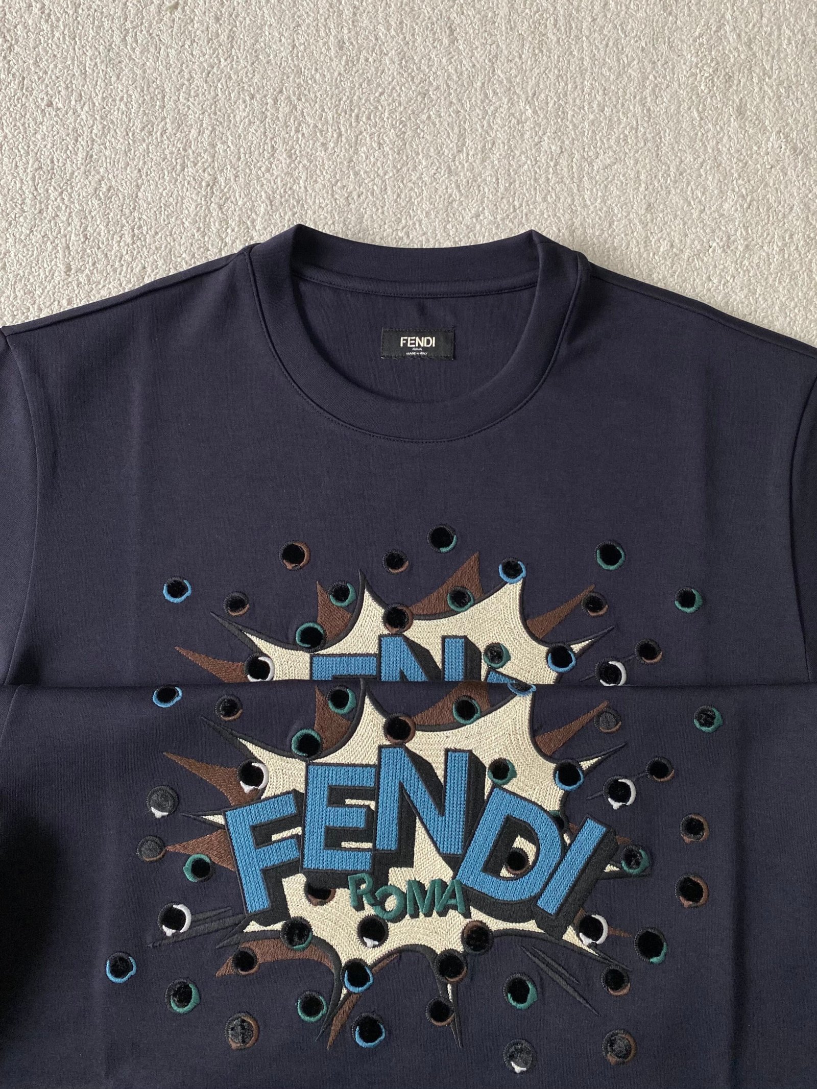 Fendi T-Shirt Cotton Blue 111407 - Image 4