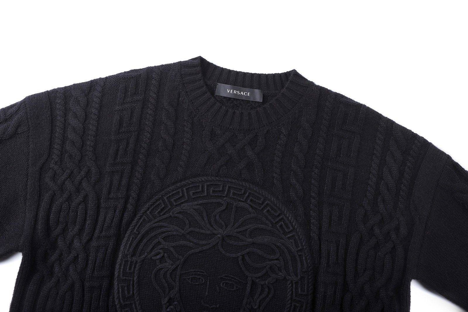 Versace Medusa embroidered cable-knit sweater 111801 - Image 4