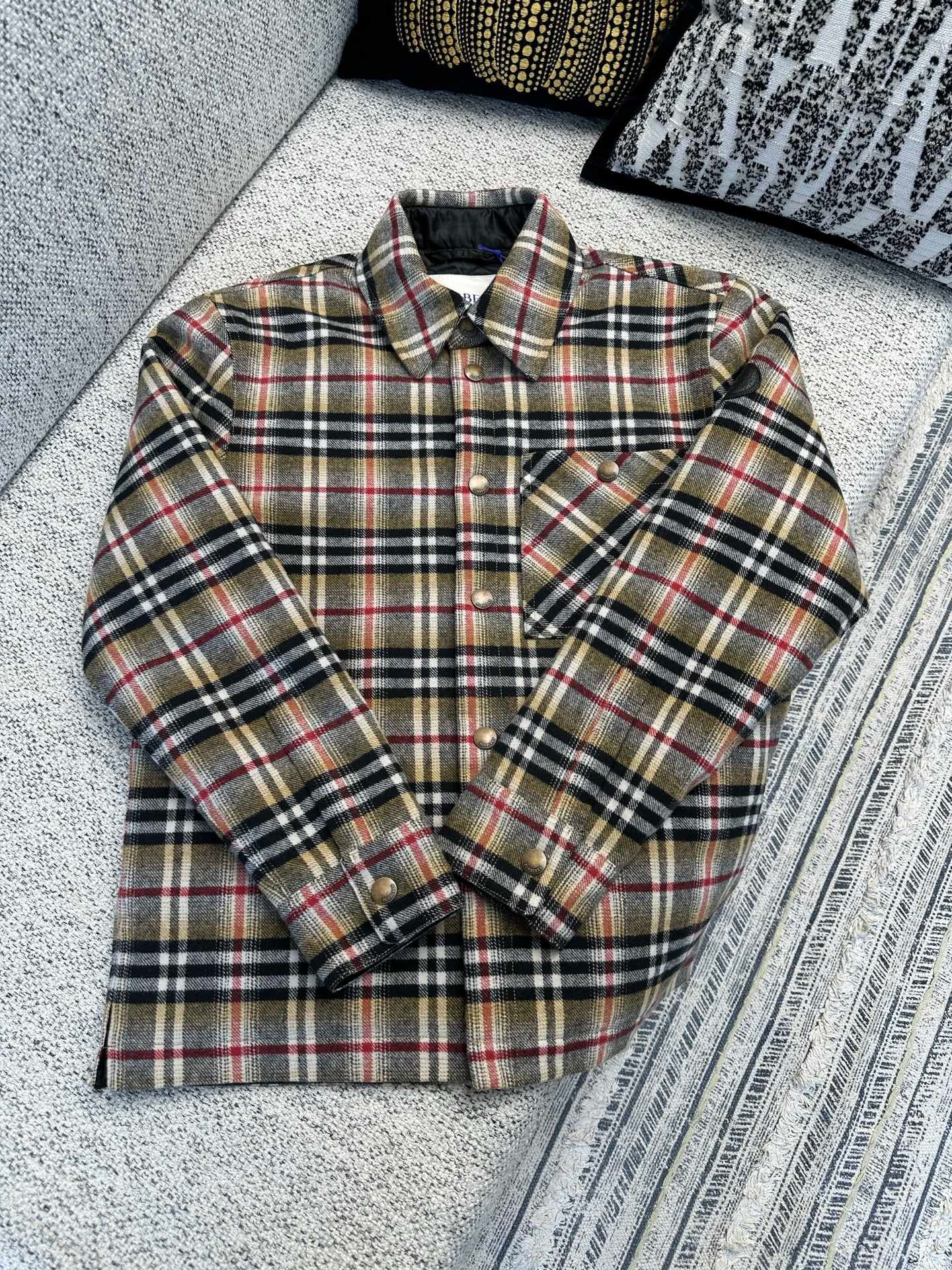 Burberry Men's Checked Wool Shirt Jacket 111802