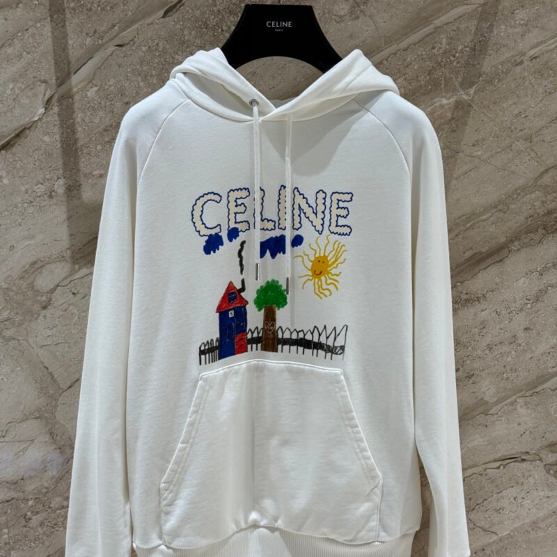 CELINE 70's hoodie IN cotton fleece D112101