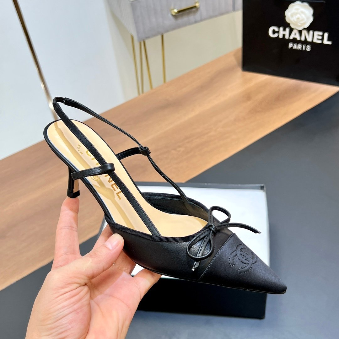 Chanel Pointed-Toe High-Heeled Sandals L112107 - Image 7