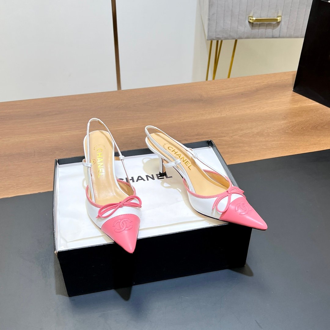 Chanel Pointed-Toe High-Heeled Sandals L112107 - Image 4