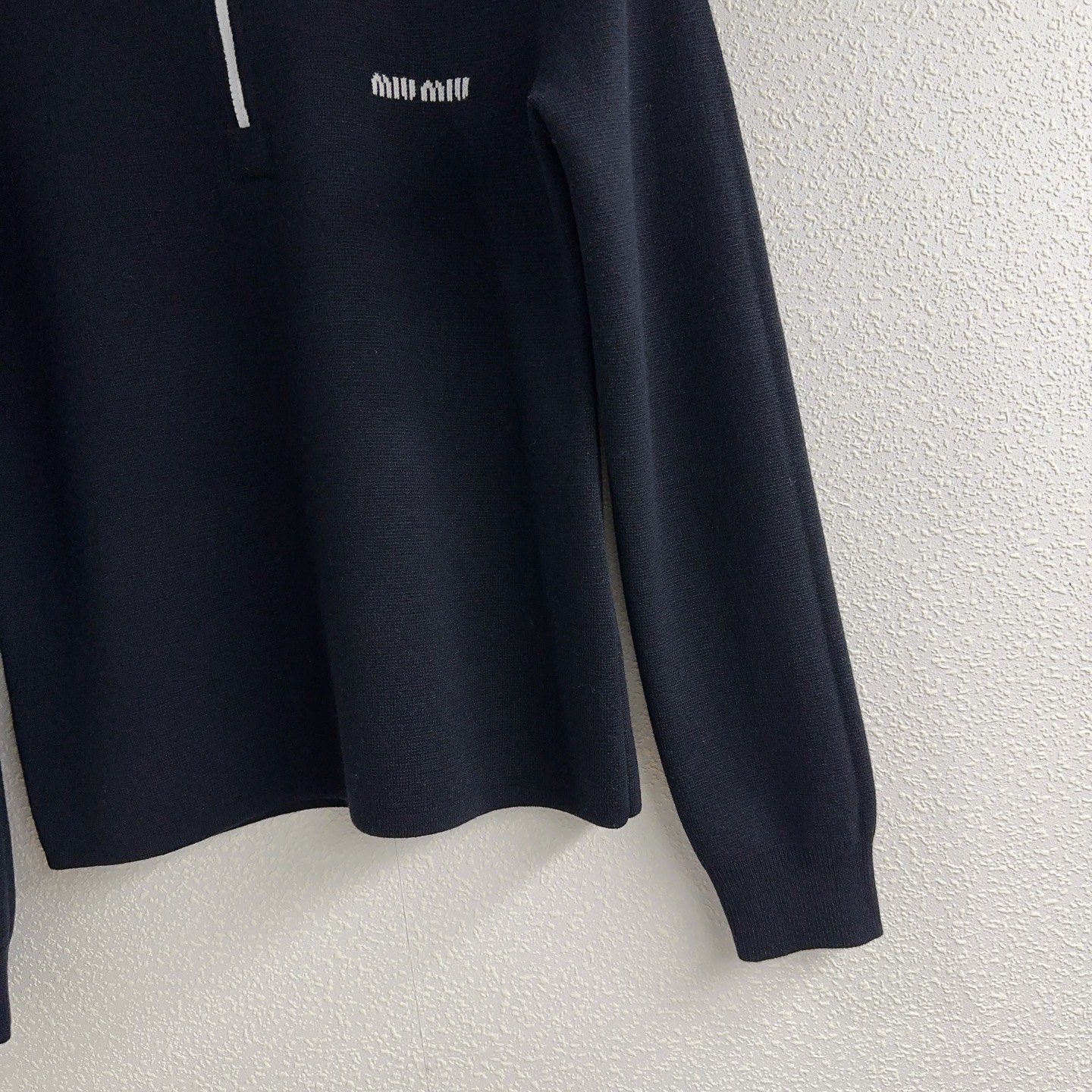 Miu Miu navy blue quarter-zip sweater D112203 - Image 5