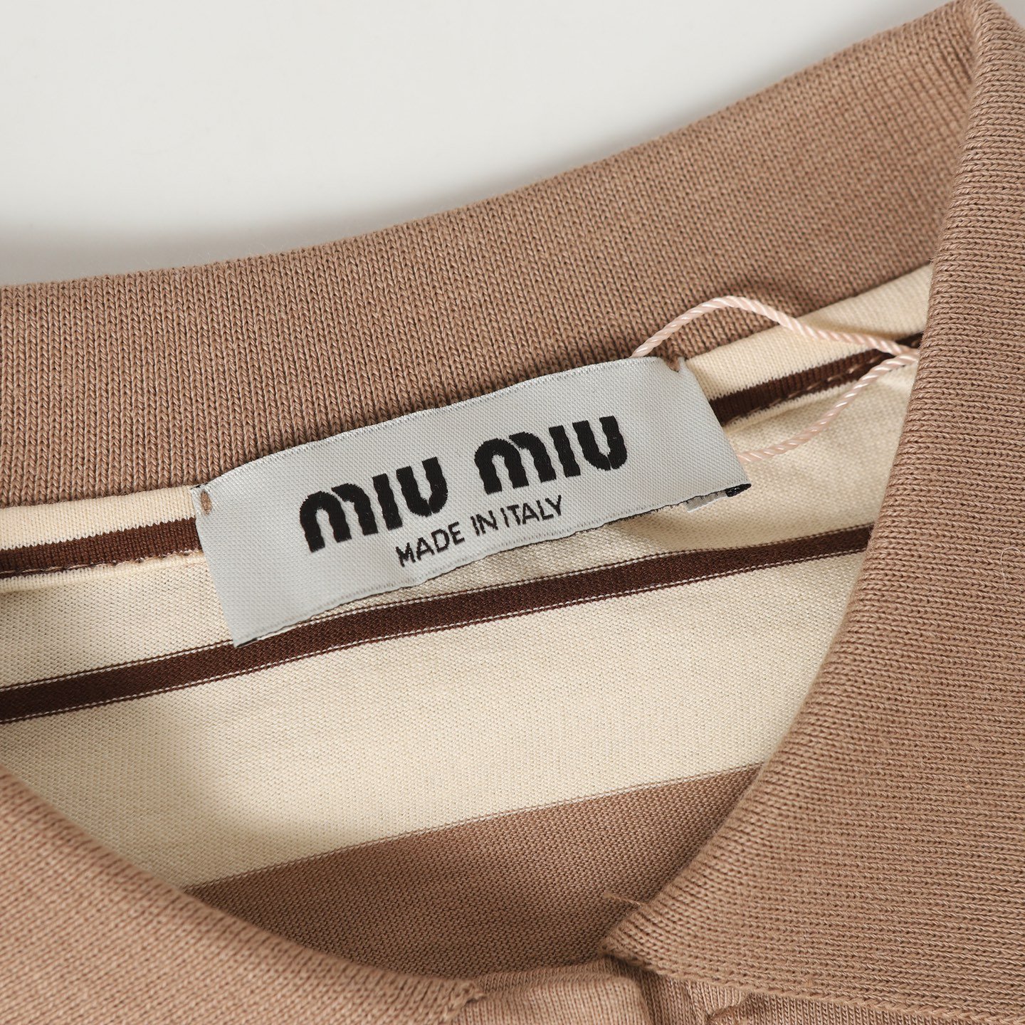 Miu Miu Striped Long-Sleeved Polo Shirt D112501 - Image 5